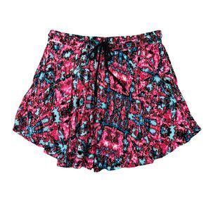 Vans Dom Draw Mini Skirt Womens S Small Drawstring Flowy Summer Floral Pockets